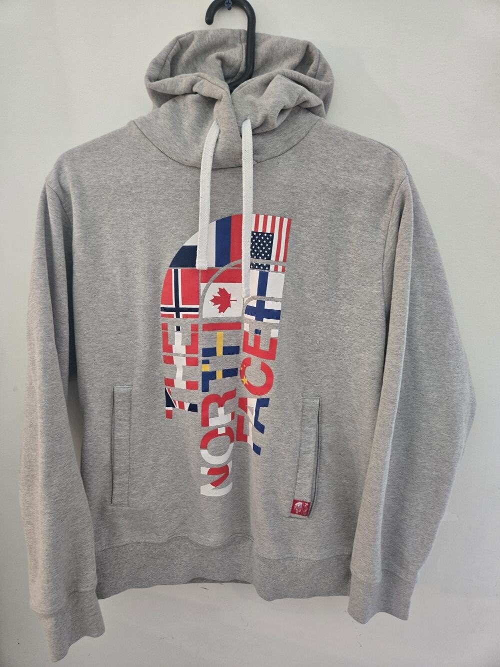 The North Face RU/14 Olympic National Flag Hoodie Sweater Womens M Gray USA